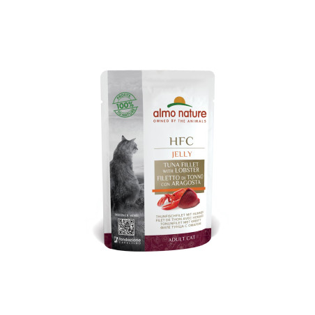 Almo Nature Gatos HFC gelatina 24 sobre- Filete de Atún & Langosta 55g