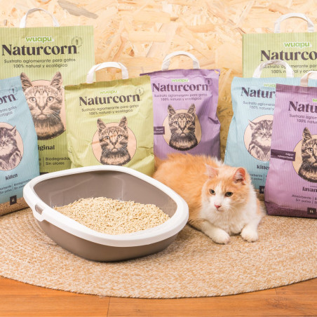 WUAPU NATURCORN ORIGINAL Sustrato Aglomerante para Gato
