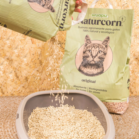 WUAPU NATURCORN ORIGINAL Sustrato Aglomerante para Gato