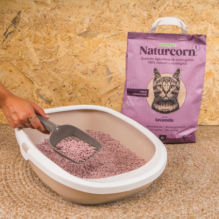 WUAPU NATURCORN LAVANDA Sustrato Aglomerante para Gato