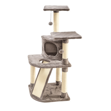 Torre Rascador Para Gato Modelo Prades Gris 49x49x111cm WUAPU