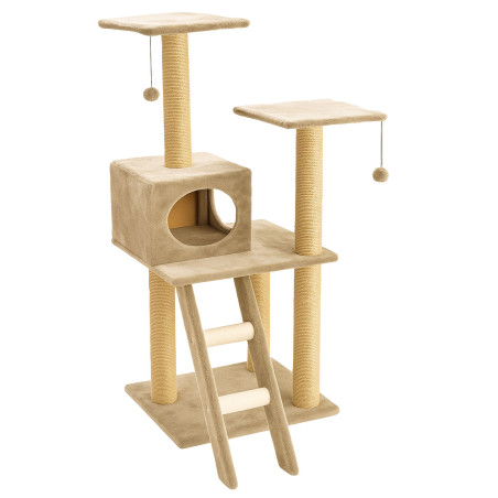 Torre Rascador Para Gato Modelo Cadí Beige 49x41x113cm WUAPU