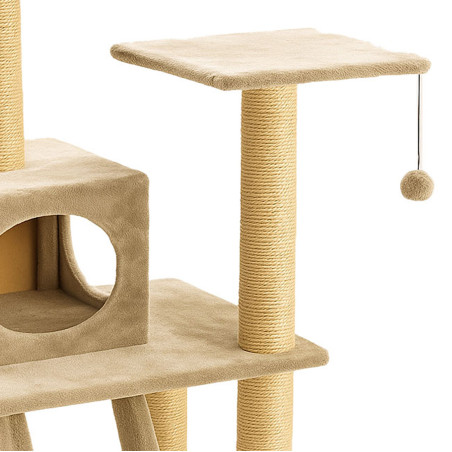Torre Rascador Para Gato Modelo Cadí Beige 49x41x113cm WUAPU