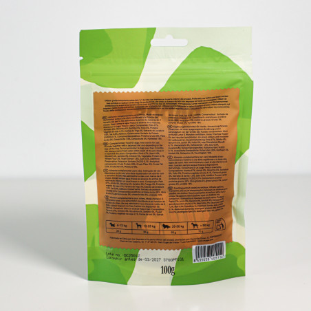 SNACK NATURAL PARA PERRO 67% CARNE DE PATO EN DADOS 12 paq x(100gr) WUAPU