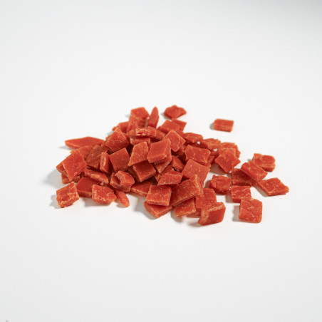 SNACK NATURAL PARA PERRO 60% SALMON EN DADOS 12 paq x(100gr) WUAPU