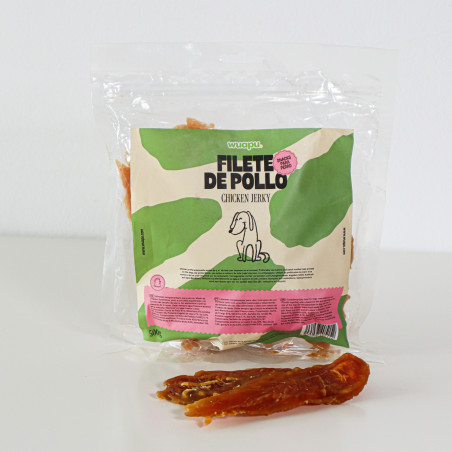 SNACK NATURAL PARA PERRO FILETE DE POLLO DESECADAS Gluten free WUAPU