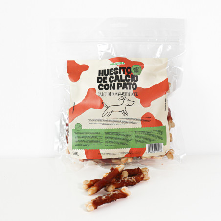 SNACK NATURAL PARA PERRO HUESITOS DE CALCIO CON PATO WUAPU