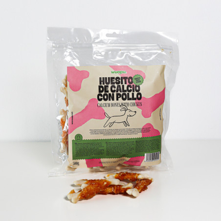 SNACK NATURAL PARA PERRO HUESITOS DE CALCIO CON POLLO WUAPU