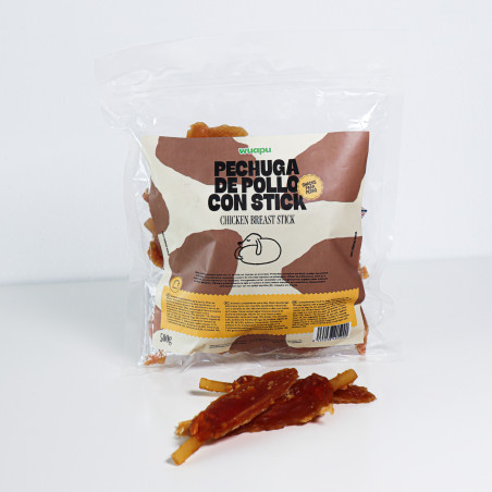 SNACK PARA PERRO EN STICK SABOR QUESO CON POLLO DESECADO WUAPU