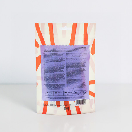 SNACK PARA PERRO EN BARRITAS SEMIHÚMEDAS DE PATO 12 paq x (100gr) WUAPU