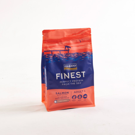 Fish4Dogs Pienso para perro adulto sin cereales – Salmón y patata razas pequeñas