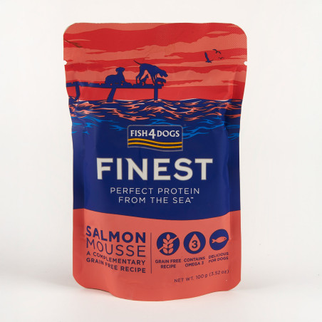 Fish4Dogs Mousse para perro sin cereales – Salmón 100 g (pack de 6)