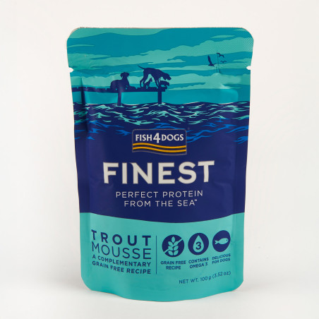 Fish4Dogs Mousse para perro sin cereales – Trucha 100 g (pack de 6)