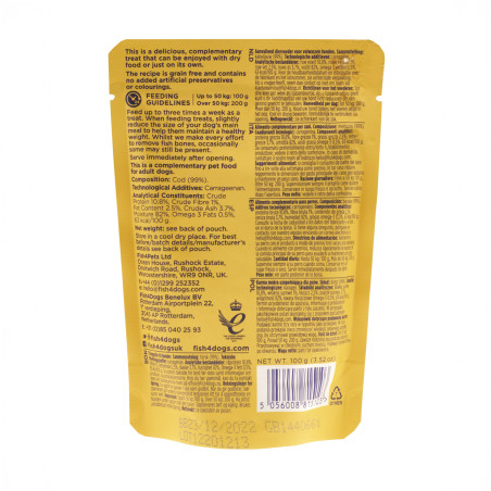 Fish4Dogs Mousse light para perro sin cereales – Bacalao 100 g (pack de 6)