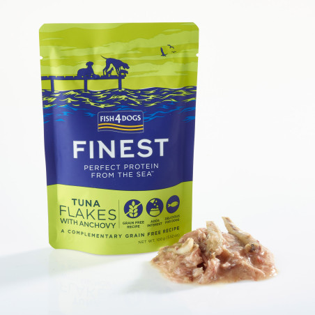 Fish4Dogs Mousse para perro sin cereales – Atún y anchoas 100 g (pack de 6)