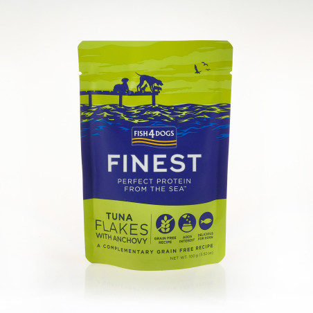Fish4Dogs Mousse para perro sin cereales – Atún y anchoas 100 g (pack de 6)