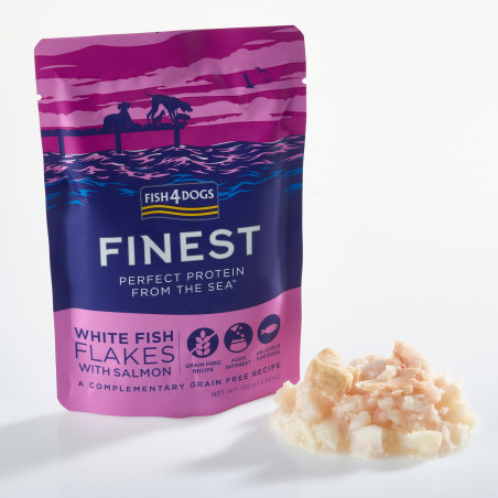 Fish4Dogs Mousse para perro sin cereales – Pescado blanco y salmón 100 g (pack de 6)