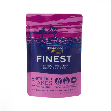 Fish4Dogs Mousse para perro sin cereales – Pescado blanco y salmón 100 g (pack de 6)