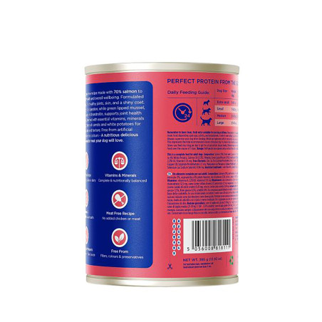 Fish4Dogs Comida húmeda para perro – Salmón, zanahoria y patata 395 g (pack de 6)
