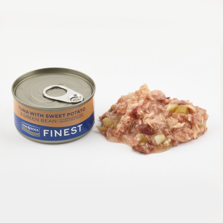 Fish4Dogs Comida húmeda para perro – Atún, boniato y judías 85 g (pack de 12)