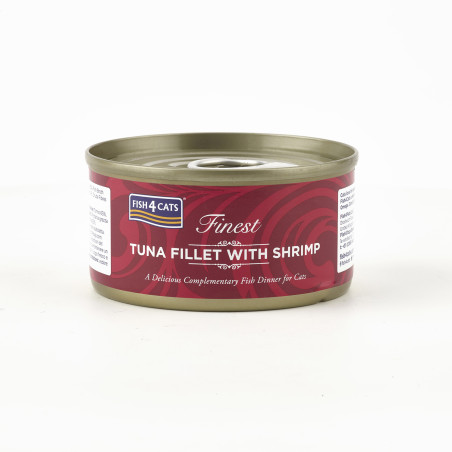 Fish4Cats Filete para gato – Atún con camarón 70 g (pack de 10)