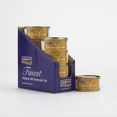 Fish4Cats Filete para gato – Atún con queso 70 g (pack de 10)