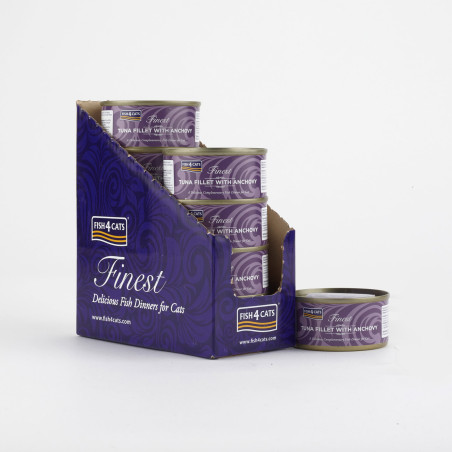 Fish4Cats Filete para gato – Atún con anchoas 70 g (pack de 10)