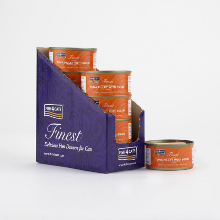 Fish4Cats Filete para gato – Atún con calamar 70 g (pack de 10)