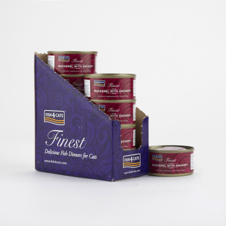 Fish4Cats Filete para gato – Caballa con anchoas 70 g (pack de 10)