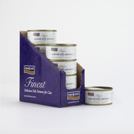 Fish4Cats Filete para gato – Sardina con anchoas 70 g (pack de 10)