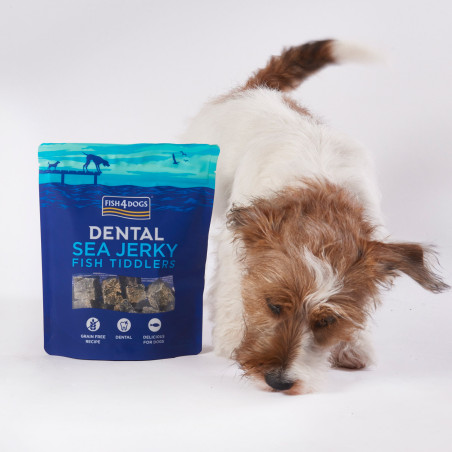 Fish4Dogs Snack dental natural – Sea Jerky Fish Tiddlers 115 g (pack de 10)