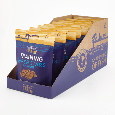 Fish4Dogs Snack de entrenamiento – Superstars Sardina 150 g (pack de 10)