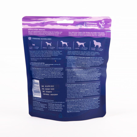 Fish4Dogs Snack natural para perros – Love Manzana con pescado 90 g (pack de 10)