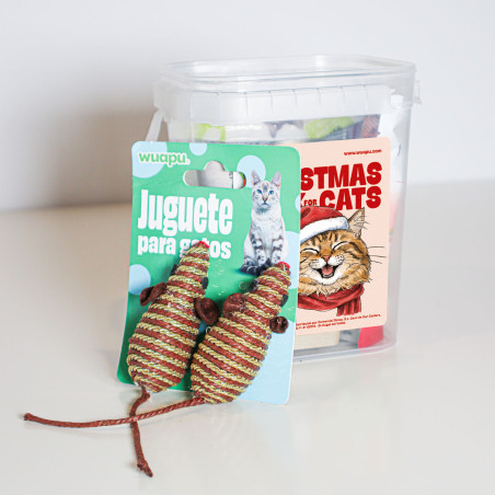 Christmas Pack para gato de Wuapu con snacks, juguetes y alimento húmedo