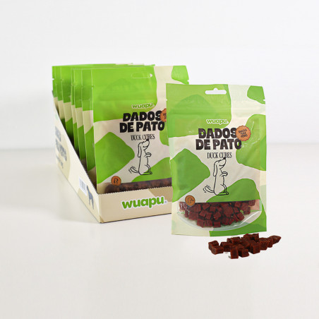SNACK NATURAL PARA PERRO 67% CARNE DE PATO EN DADOS 12 paq x(100gr) WUAPU