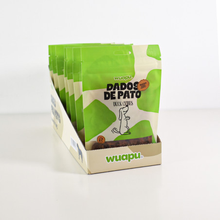 SNACK NATURAL PARA PERRO 67% CARNE DE PATO EN DADOS 12 paq x(100gr) WUAPU