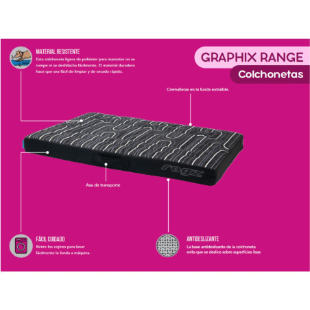 Colchoneta para perro Rogz Graphix Estampado Arcos