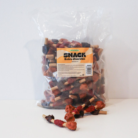 Snack Barbacoa para perro Brocheta de pollo y pato Wuapu (1kg-63ud)